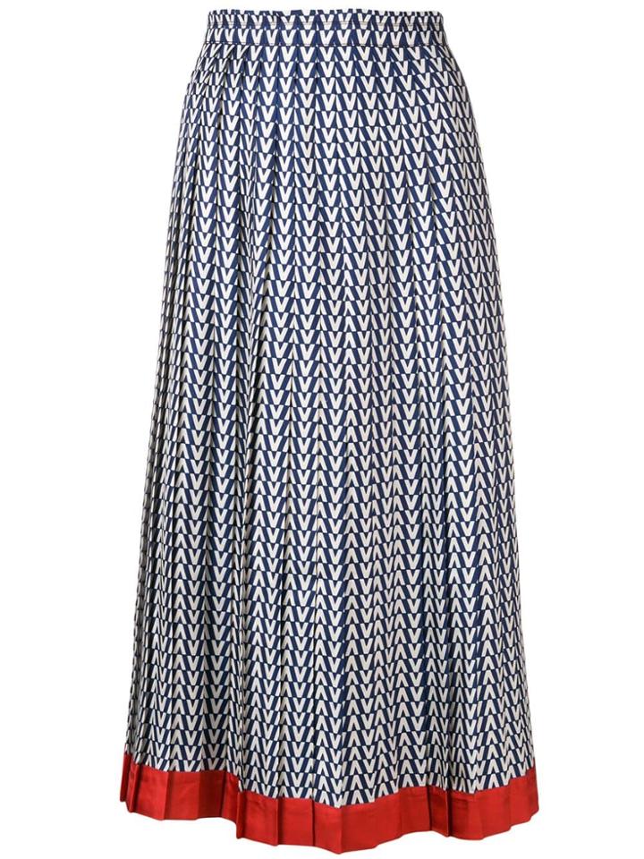 Valentino Optical Logo Print Skirt - Blue