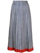 Valentino Optical Logo Print Skirt - Blue