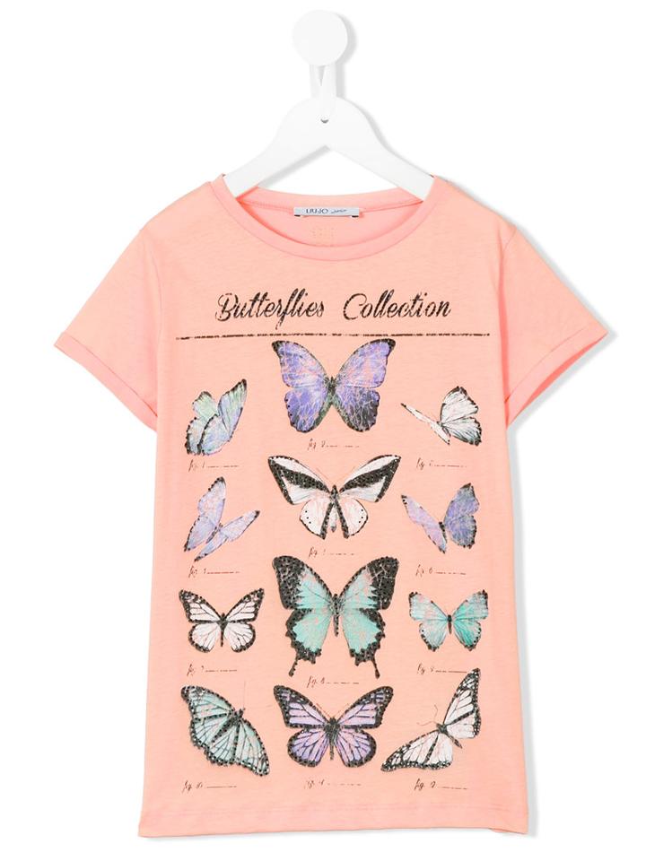 Liu Jo Kids - Butterflies Collection T-shirt - Kids - Cotton - 8 Yrs, Yellow/orange
