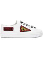 Miu Miu Allacciate Gingham Ribbon Lace Up Sneakers - White