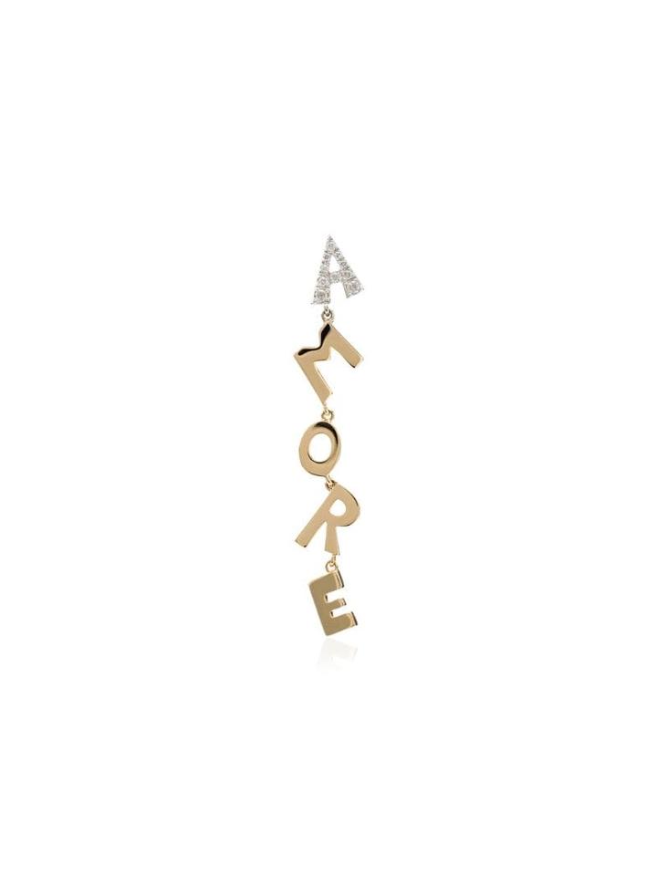 Yvonne Léon 18k Yellow Gold And Diamond Amore Earring - Metallic