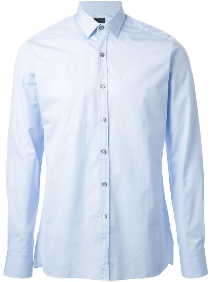 Lanvin Classic Shirt, Men's, Size: 39, Blue, Cotton