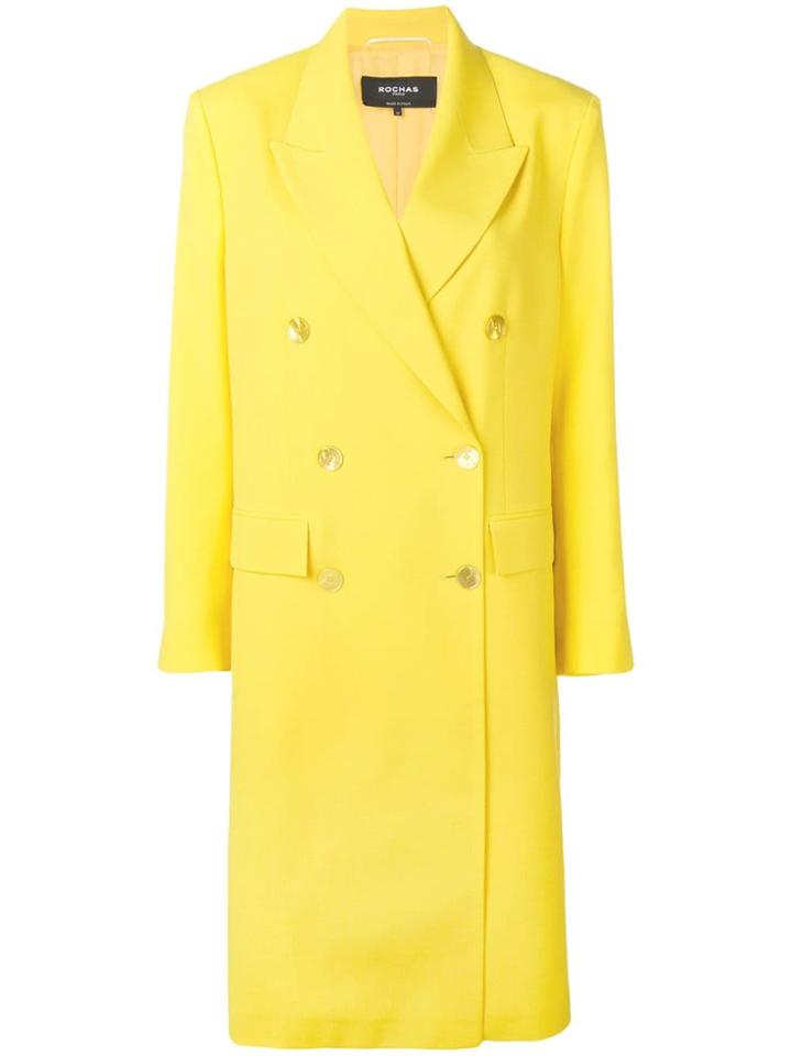 Rochas Double Breasted Coat - Yellow