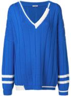 Miu Miu Oversized V-neck Sweater - Blue