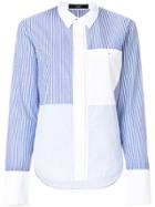 Steffen Schraut Patchwork Striped Shirt - Blue