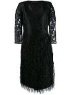 Federica Tosi Fringe Embellished Party Dress - Black