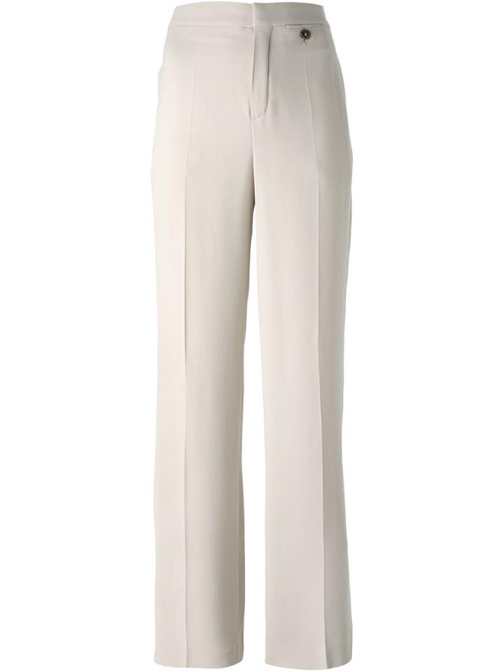 Chloé Wide Leg Trousers, Women's, Size: 40, Grey, Acetate/viscose/silk