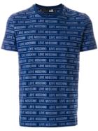 Love Moschino Scrolling Logo Print T-shirt - Blue