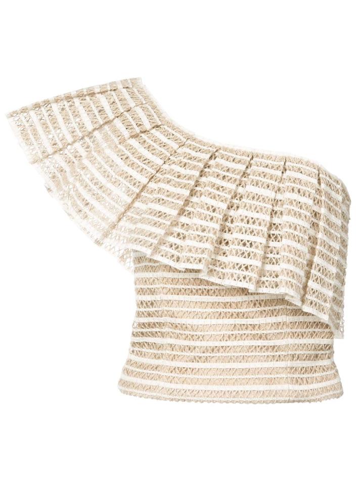 Patbo One Shoulder Pleated Top - Neutrals