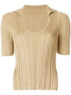 Jacquemus Ribbed Knitted Top - Brown