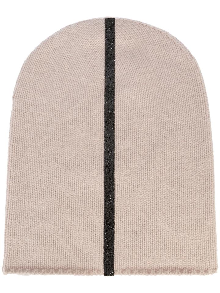 Warm-me Aron Stripe Beanie - Nude & Neutrals