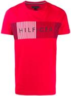 Tommy Hilfiger Logo Print Crew Neck T-shirt - Red