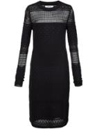 Derek Lam 10 Crosby Perforated Knitted Dress, Women's, Size: Small, Black, Merino