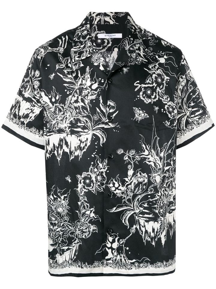 Givenchy Monster Print Hawaiian Shirt - Black