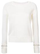 A.l.c. Perforated Sleeves Knitted Top - White