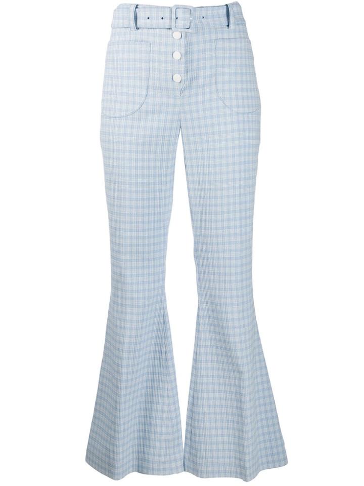 Sara Battaglia Belted Flared Trousers - Blue
