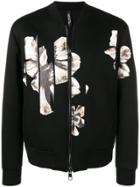 Neil Barrett Spliced Flower Zipped Sweatshirt - Black