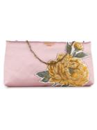 Paule Ka Floral Patch Clutch - Pink & Purple