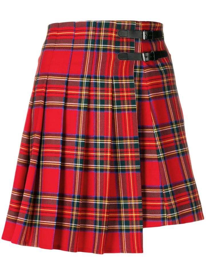 P.a.r.o.s.h. - Tartan Pleated Skirt - Women - Spandex/elastane/virgin Wool - M, Red, Spandex/elastane/virgin Wool