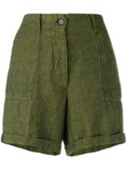 Forte Forte - Tweed Shorts - Women - Cotton/linen/flax - Ii, Green, Cotton/linen/flax