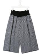 Fendi Kids Teen Checked Wide Trousers - Black