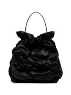 Simone Rocha Ruched Satin Tote - Black