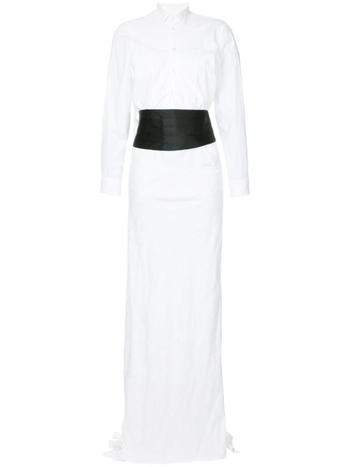 Junya Watanabe Comme Des Garçons Vintage Ruffle Shirt Dress - White