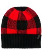 Emporio Armani Check Patterned Hat - Red