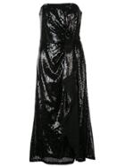 Prabal Gurung Flared Strapless Sequin Dress - Black