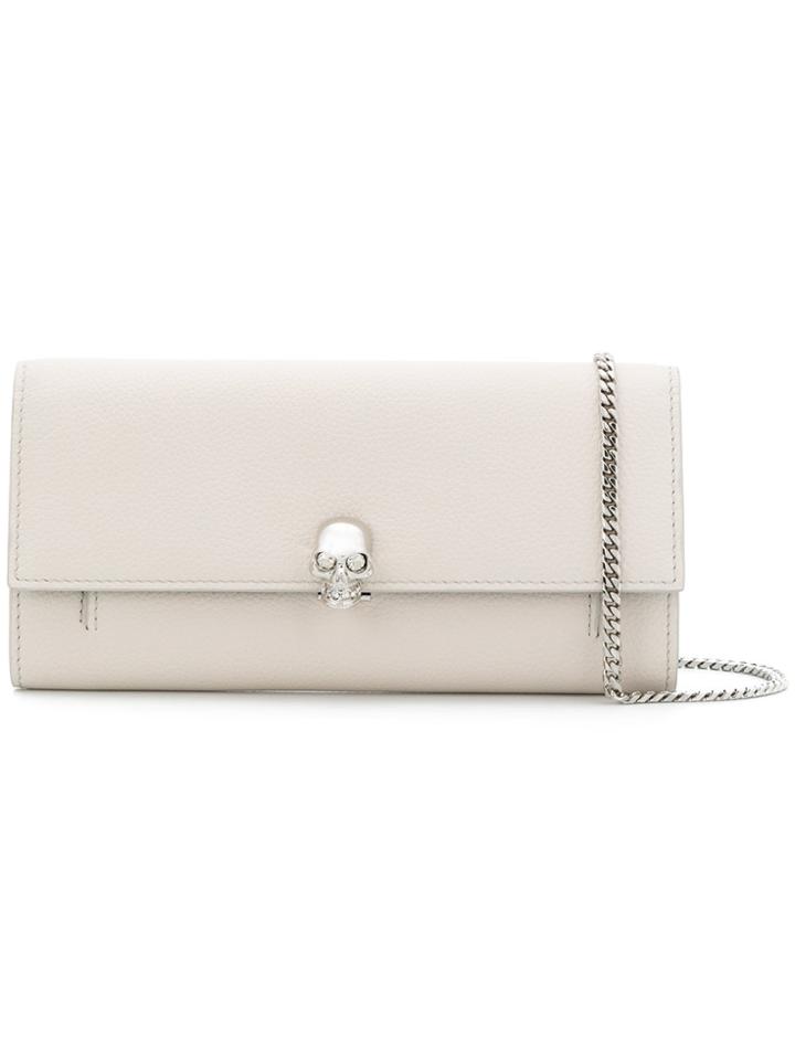Alexander Mcqueen Continental Skull Wallet - White