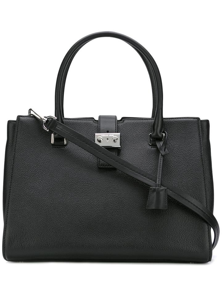 Padlock Square Shoulder Bag - Women - Leather - One Size, Black, Leather, Michael Michael Kors