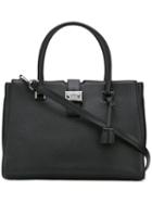 Padlock Square Shoulder Bag - Women - Leather - One Size, Black, Leather, Michael Michael Kors