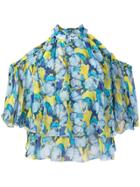Pinko Cold Shoulder Floral Top - Blue