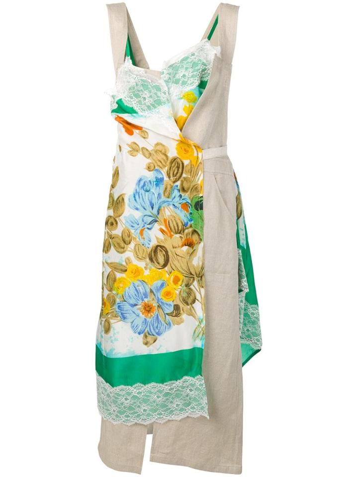 Junya Watanabe Patchwork Wrap Dress - Neutrals