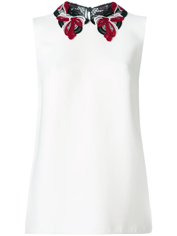 Miu Miu Stylized Collar Top - White