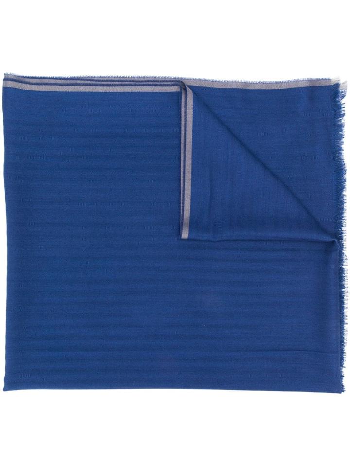 Ermenegildo Zegna Stripe Detail Scarf - Blue