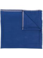 Ermenegildo Zegna Stripe Detail Scarf - Blue