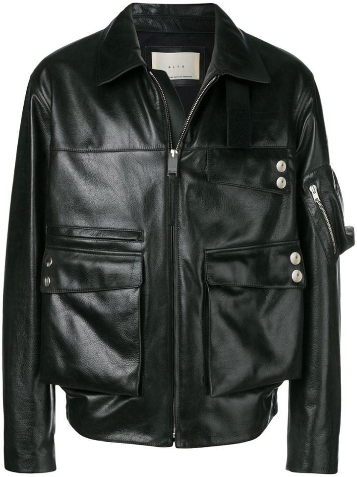 Alyx Leather Bomber Jacket - Black