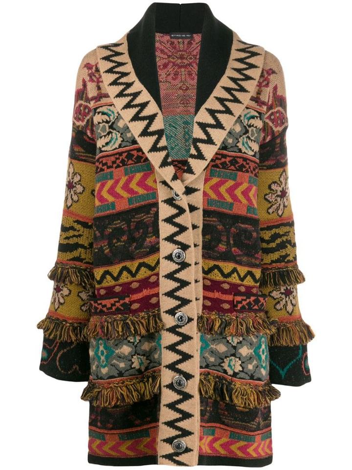 Etro Jacquard Knit Cardigan - Black