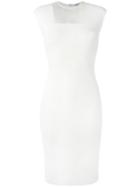 Sheer Panel Fitted Dress - Women - Polyester/viscose - 38, White, Polyester/viscose, Akris Punto