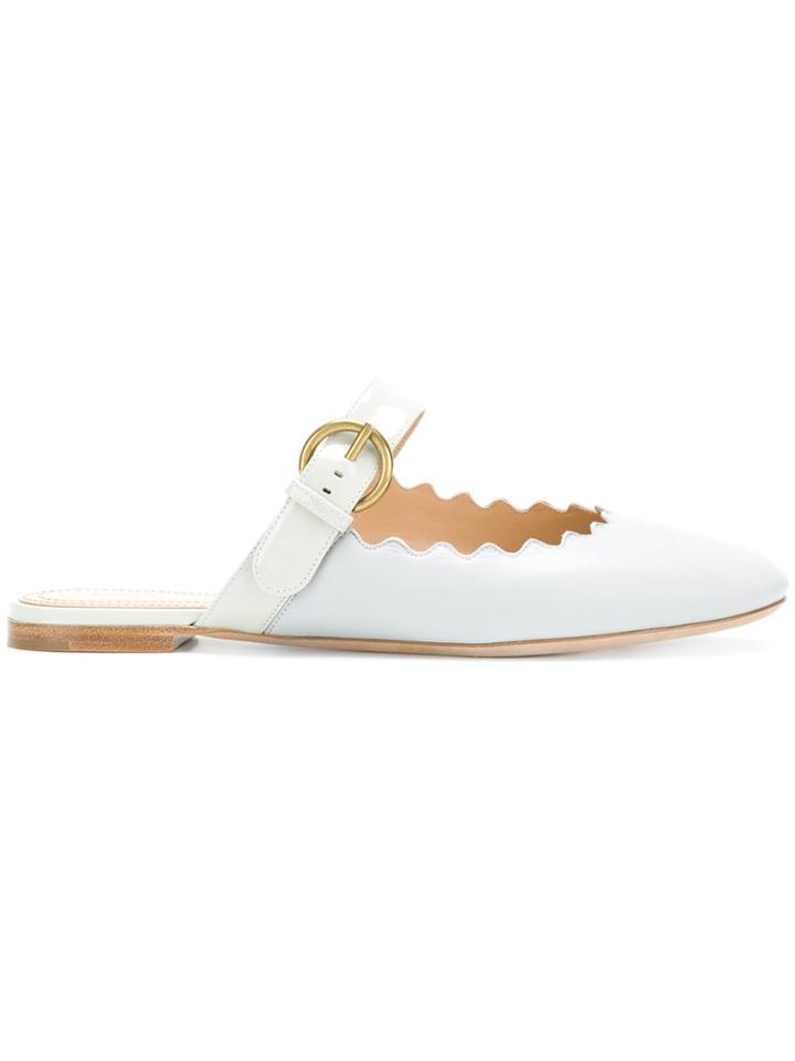 Chloé Lauren Slip On Mules - Grey