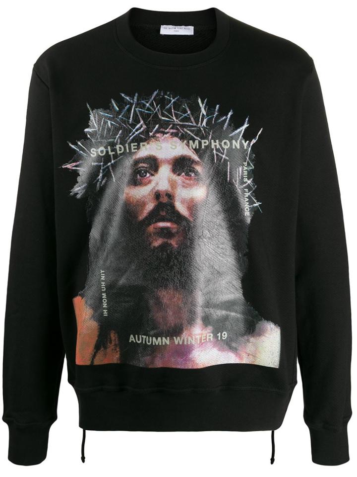 Ih Nom Uh Nit Soldier Symphony Print Sweatshirt - Black
