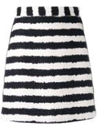 Msgm Bouclé Stripe Skirt, Women's, Size: 42, Black, Cotton/viscose/linen/flax/polyester