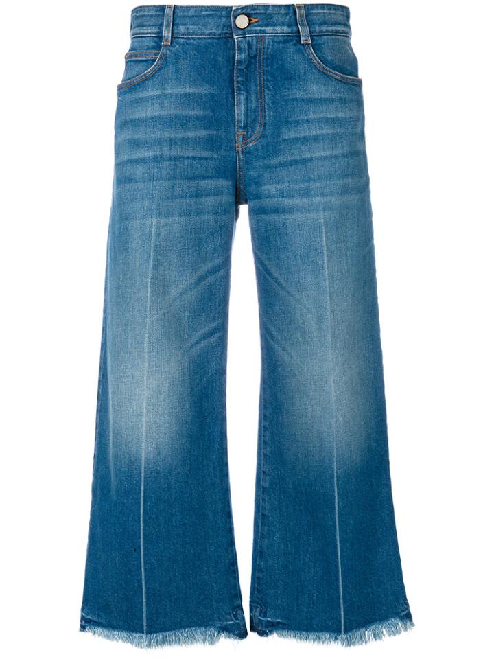 Stella Mccartney Wide Leg Cropped Jeans - Blue