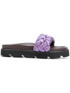 Mulberry Woven Slider Sandals - Pink & Purple