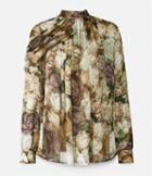Christopher Kane Rose Wrap Blouse, Women's, Size: 38, Nude/neutrals, Silk