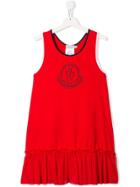 Moncler Kids Contrast Logo Dress - Red