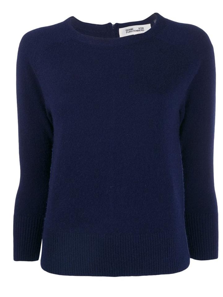 Diane Von Furstenberg Contrasting Zip Sweater - Blue