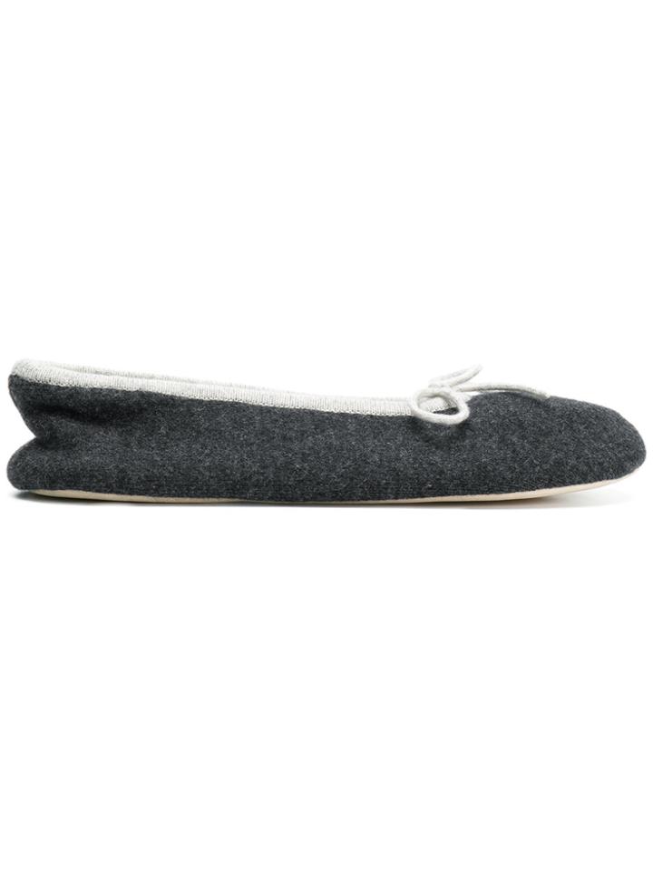 N.peal Bow Tie Slippers - Grey
