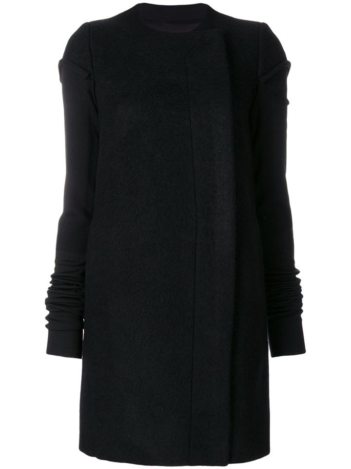 Rick Owens Cut Out Jersey Coat - Black